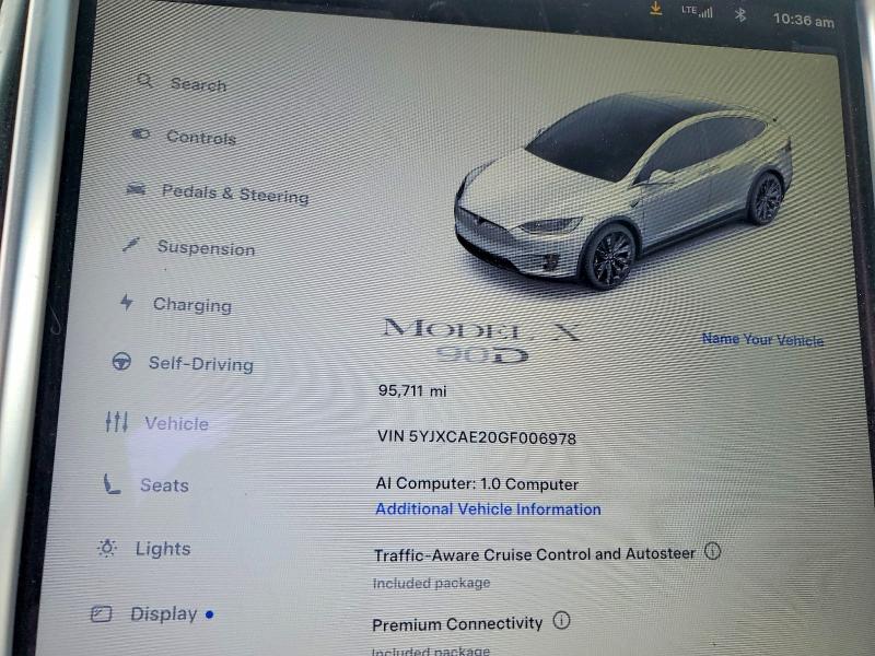 Продаж на аукціоні авто 2016 Tesla Model X, vin: 5YJXCAE20GF006978, номер лоту: 57563286