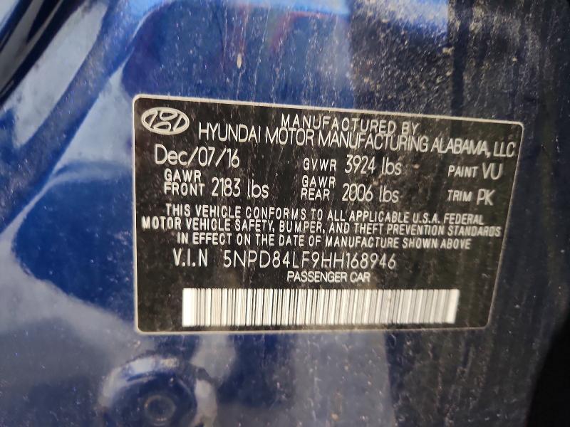 Продаж на аукціоні авто 2017 Hyundai Elantra, vin: 5NPD84LF9HH168946, номер лоту: 55866226