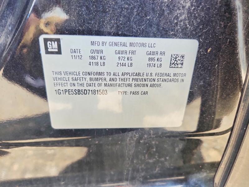 Продажа на аукционе авто 2013 Chevrolet Cruze, vin: 1G1PE5SB5D7181503, номер лота: 58227256