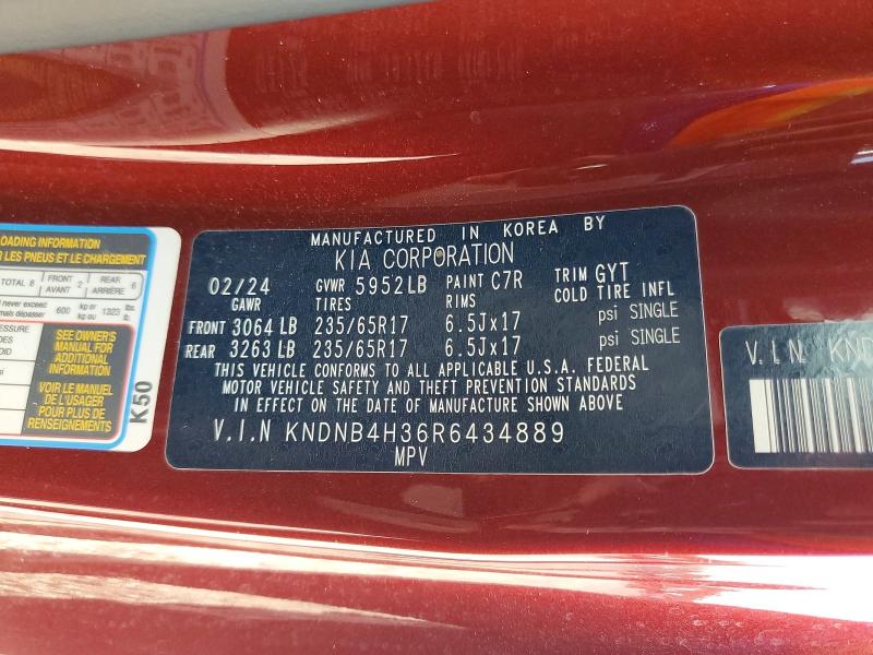 Aukcja sprzedaży 2024 Kia Carnival, vin: KNDNB4H36R6434889, numer aukcji: 57847186