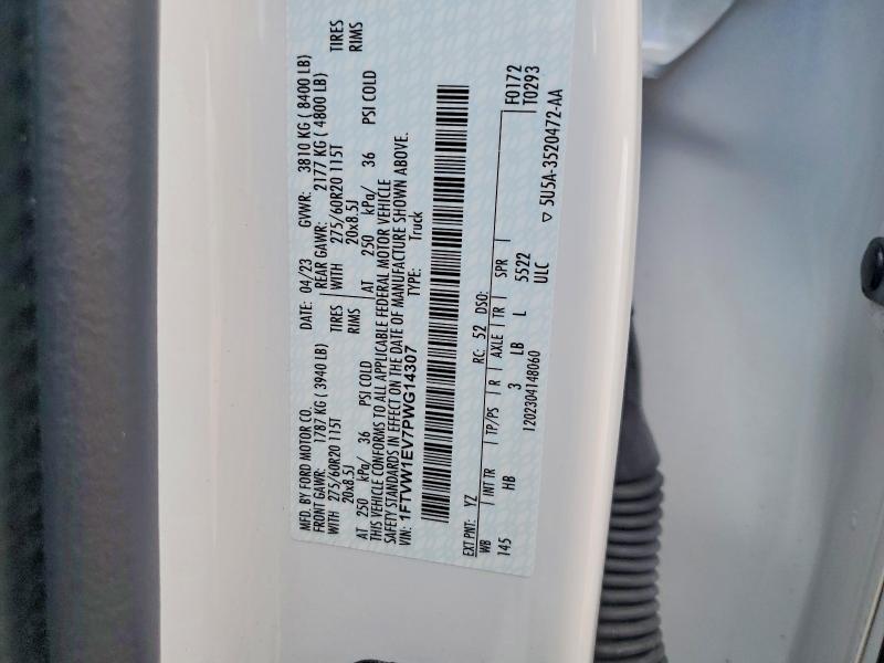 2023 Ford F150 მანქანა იყიდება აუქციონზე, vin: 1FTVW1EV7PWG14307, აუქციონის ნომერი: 54606656