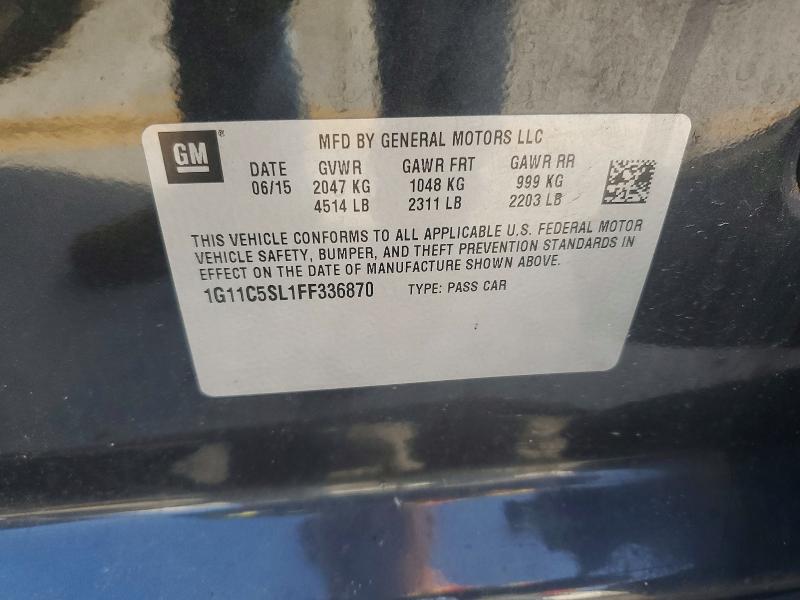 2015 Chevrolet Malibu მანქანა იყიდება აუქციონზე, vin: 1G11C5SL1FF336870, აუქციონის ნომერი: 58940356