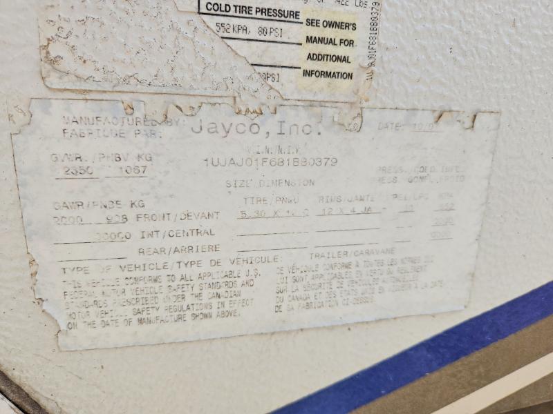 Продажа на аукционе авто 2008 Jayco Rv Trailer, vin: 1UJAJ01F681BB0379, номер лота: 57017286