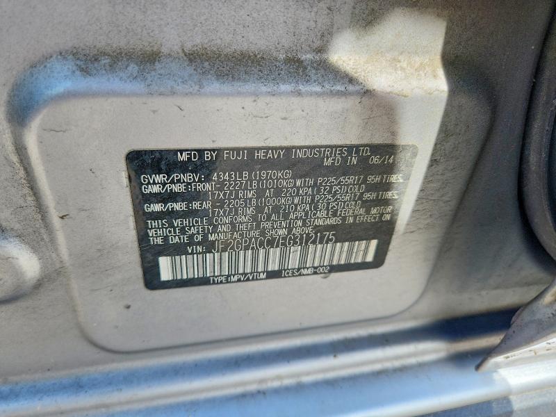 Продаж на аукціоні авто 2014 Subaru Xv Crosstrek, vin: JF2GPACC7EG312175, номер лоту: 57127596