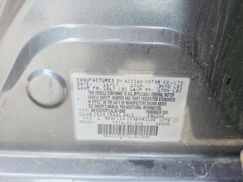 2018 Nissan Versa Note მანქანა იყიდება აუქციონზე, vin: 3N1CE2CP7JL361042, აუქციონის ნომერი: 57880746