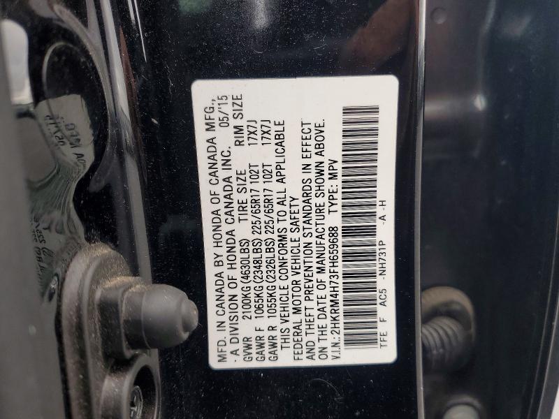 Продажа на аукционе авто 2015 Honda Cr-v, vin: 2HKRM4H73FH659688, номер лота: 59016826