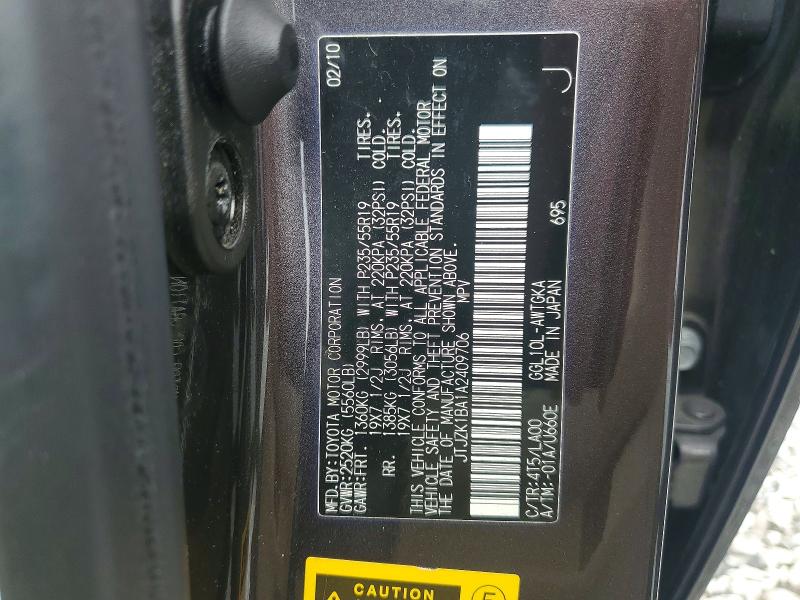 Aukcja sprzedaży 2010 Lexus Rx, vin: JTJZK1BA1A2409706, numer aukcji: 54900536