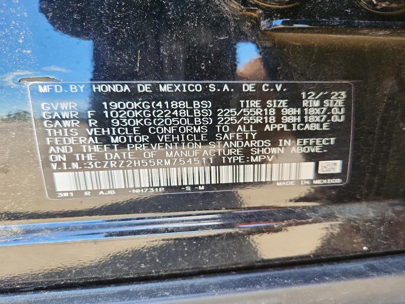Продажа на аукционе авто 2024 Honda Hr-v, vin: 3CZRZ2H55RM754511, номер лота: 55414776