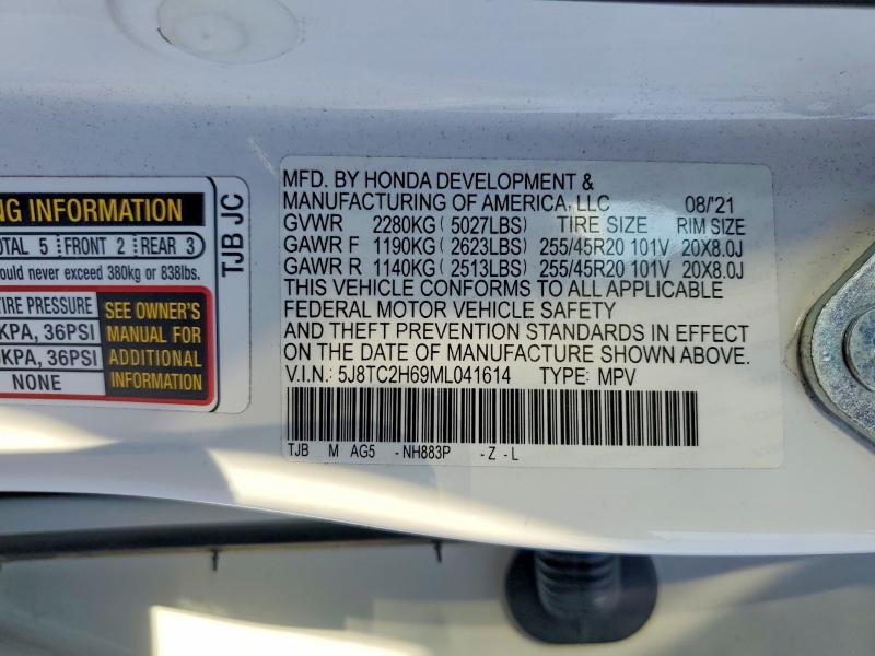 2021 Acura Rdx მანქანა იყიდება აუქციონზე, vin: 5J8TC2H69ML041614, აუქციონის ნომერი: 58936066