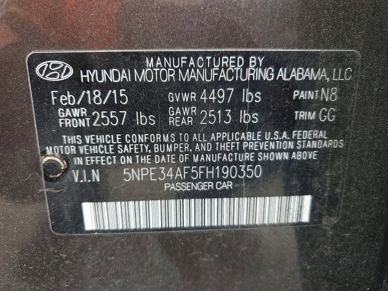 Продажа на аукционе авто 2015 Hyundai Sonata, vin: 5NPE34AF5FH190350, номер лота: 55736746
