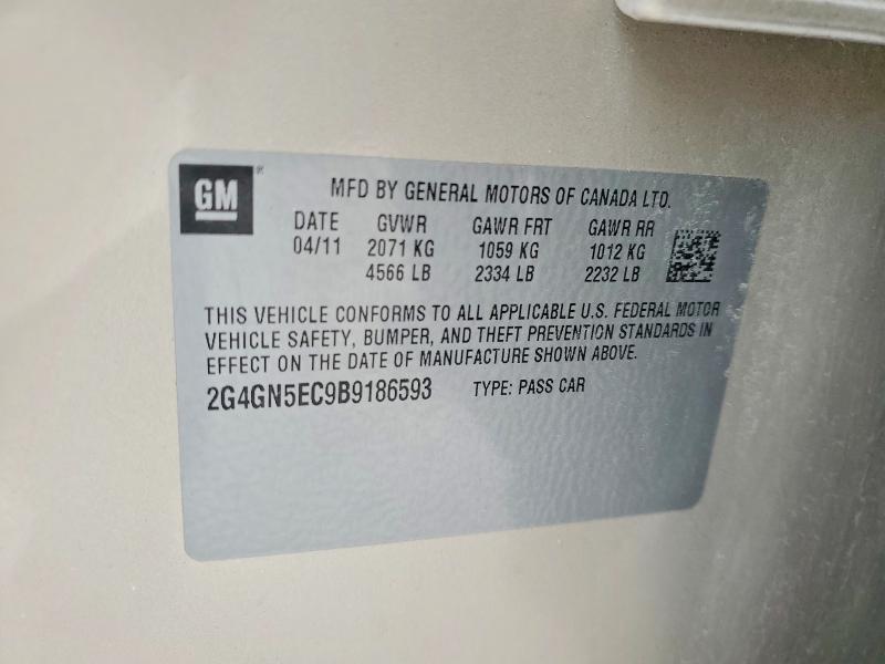 Aukcja sprzedaży 2011 Buick Regal, vin: 2G4GN5EC9B9186593, numer aukcji: 57629436
