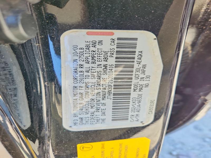Aukcja sprzedaży 2001 Lexus Ls, vin: JTHBN30F210010416, numer aukcji: 55242526