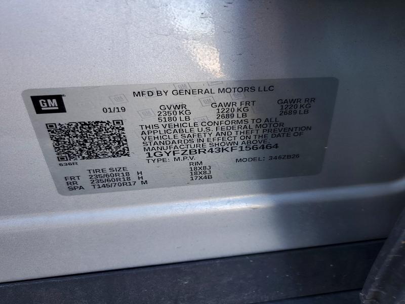 2019 Cadillac Xt4 მანქანა იყიდება აუქციონზე, vin: 1GYFZBR43KF156464, აუქციონის ნომერი: 56239626