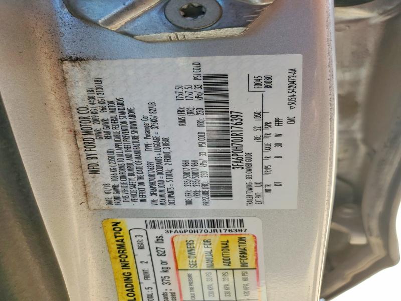 2018 Ford Fusion მანქანა იყიდება აუქციონზე, vin: 3FA6P0H70JR176397, აუქციონის ნომერი: 58013716