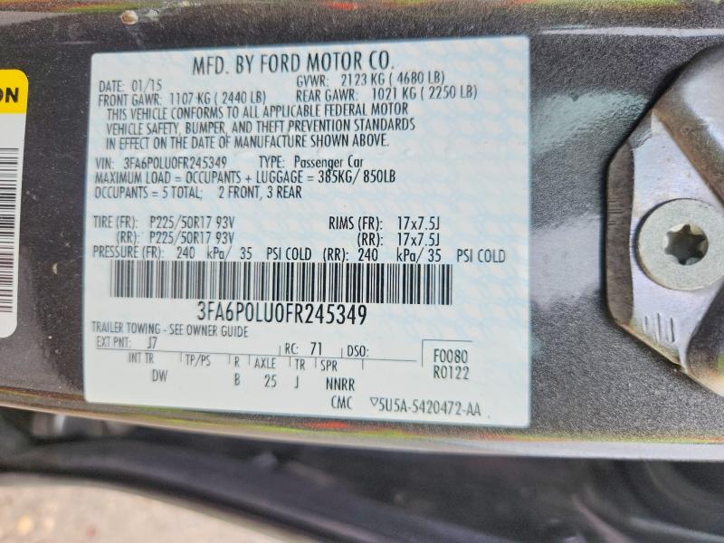 Продаж на аукціоні авто 2015 Ford Fusion, vin: 3FA6P0LU0FR245349, номер лоту: 56513696