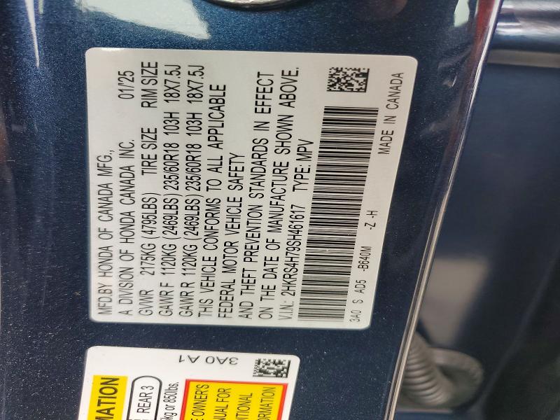 Продажа на аукционе авто 2025 Honda Cr-v, vin: 2HKRS4H79SH461617, номер лота: 59188586