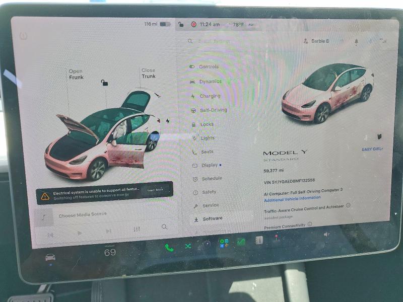 Продажа на аукционе авто 2021 Tesla Model Y, vin: 5YJYGAED8MF132558, номер лота: 56998866