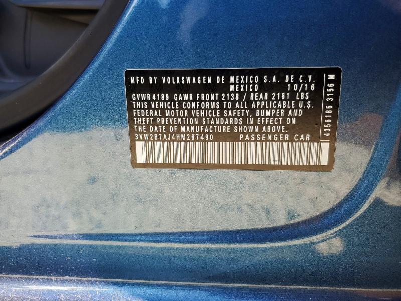 Продаж на аукціоні авто 2017 Volkswagen Jetta, vin: 3VW2B7AJ4HM267490, номер лоту: 57552446