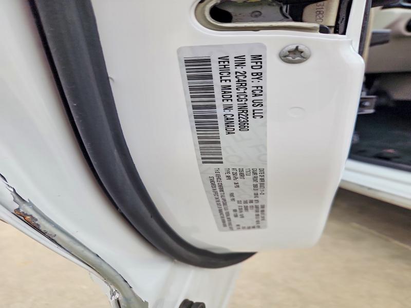 56627726 :رقم المزاد ، 2C4RC1CG1NR223660 vin ، 2022 Chrysler Voyager مزاد بيع