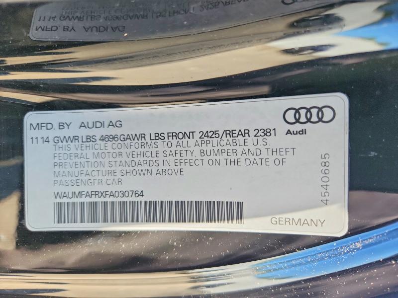 Aukcja sprzedaży 2015 Audi A5, vin: WAUMFAFRXFA030764, numer aukcji: 56275426