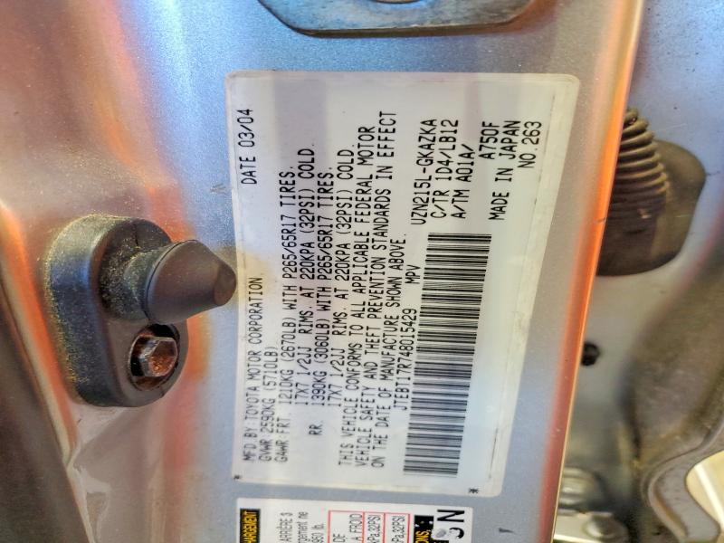 56363456 :رقم المزاد ، JTEBT17R748015429 vin ، 2004 Toyota 4runner مزاد بيع