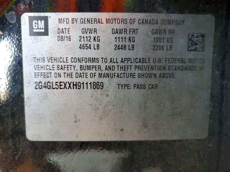 Aukcja sprzedaży 2017 Buick Regal, vin: 2G4GL5EXXH9111869, numer aukcji: 56129616