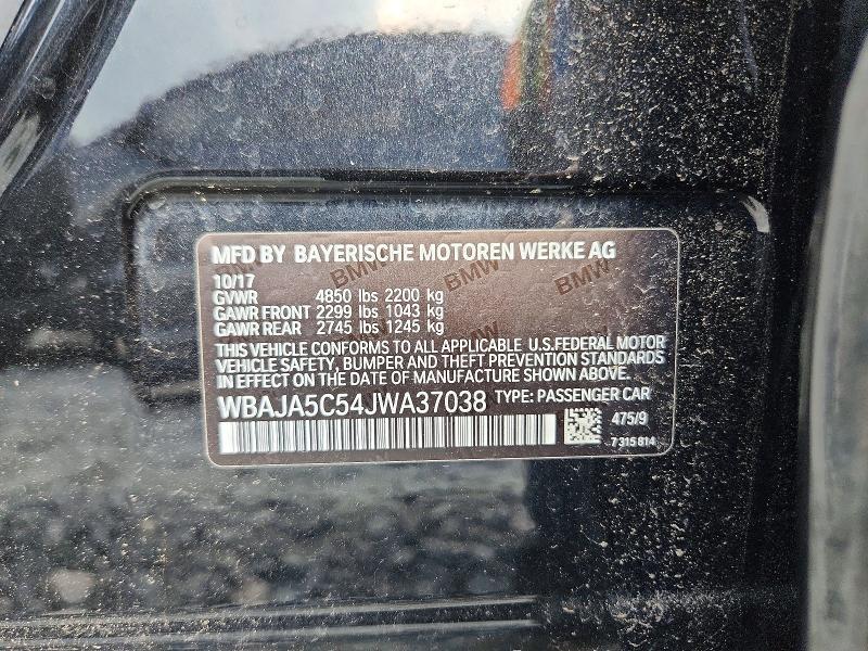 58798706 :رقم المزاد ، WBAJA5C54JWA37038 vin ، 2018 Bmw 530 مزاد بيع