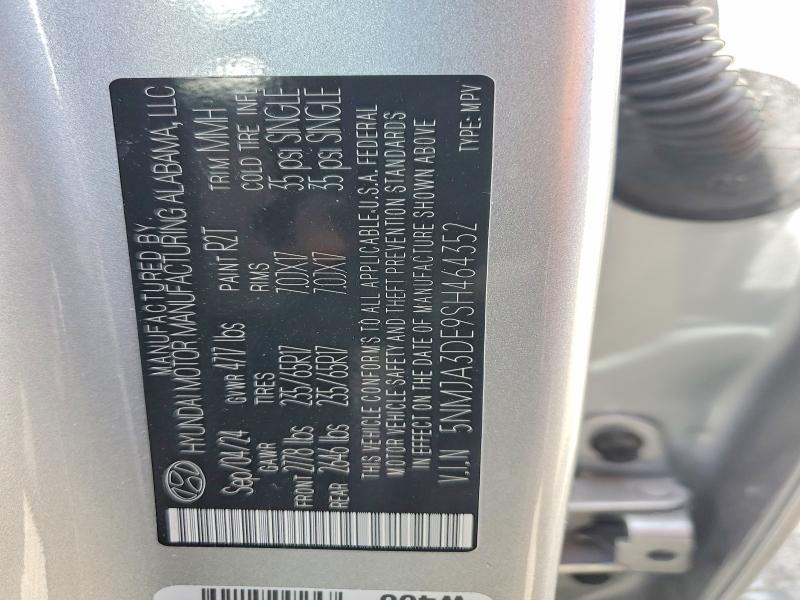 2025 Hyundai Tucson მანქანა იყიდება აუქციონზე, vin: 5NMJA3DE9SH464352, აუქციონის ნომერი: 59343186