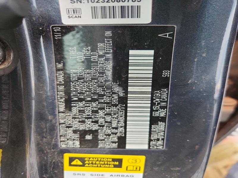 56044296 :رقم المزاد ، 2T2BK1BA4BC093172 vin ، 2011 Lexus Rx مزاد بيع