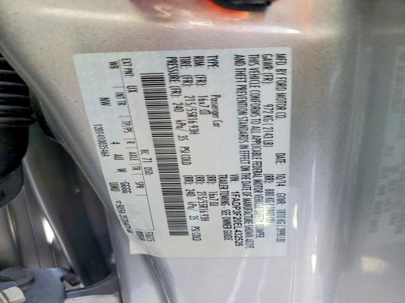 2014 Ford Focus მანქანა იყიდება აუქციონზე, vin: 1FADP3F20EL432526, აუქციონის ნომერი: 57509126