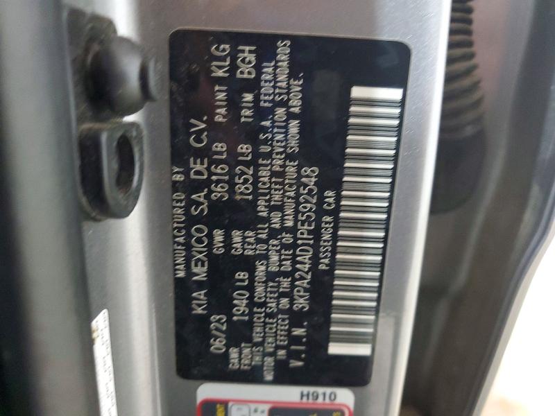 2023 Kia Rio მანქანა იყიდება აუქციონზე, vin: 3KPA24AD1PE592548, აუქციონის ნომერი: 56395136