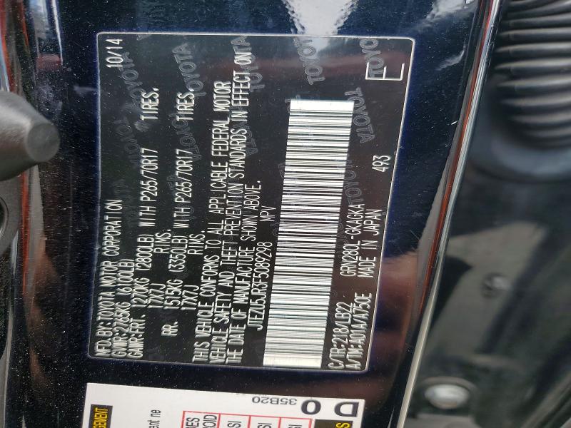 Продаж на аукціоні авто 2015 Toyota 4runner, vin: JTEZU5JR3F5089298, номер лоту: 57597736