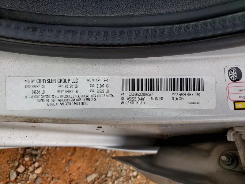 58043976 :رقم المزاد ، 1C3CDZAB3CN102507 vin ، 2012 Dodge Avenger مزاد بيع
