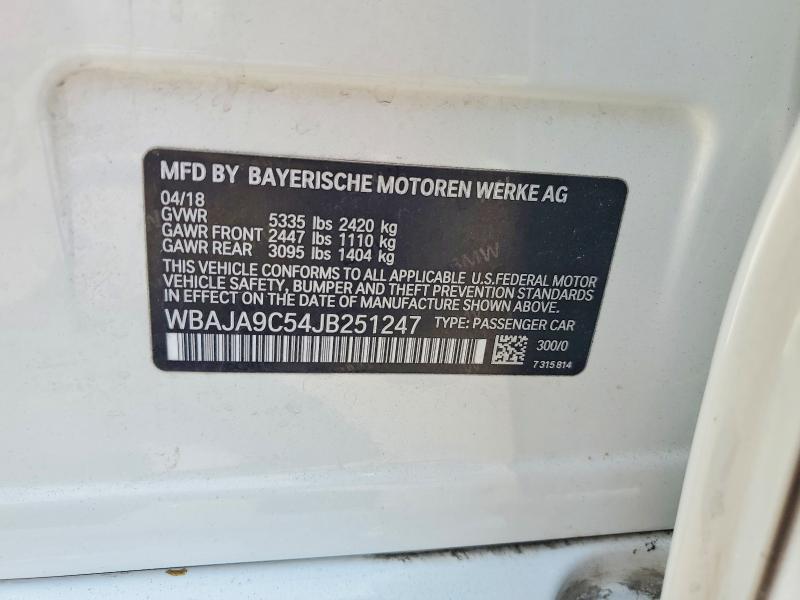 Aukcja sprzedaży 2018 Bmw 530e, vin: WBAJA9C54JB251247, numer aukcji: 56532746