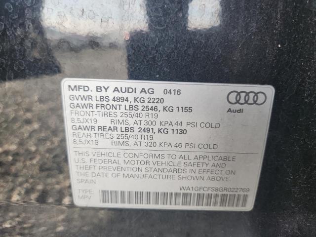 2016 Audi Q3 მანქანა იყიდება აუქციონზე, vin: WA1GFCFS8GR022769, აუქციონის ნომერი: 55351936
