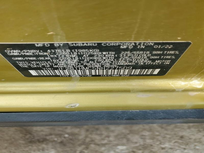 55423106 :رقم المزاد ، JF2GTHMC5NH227509 vin ، 2022 Subaru Crosstrek مزاد بيع