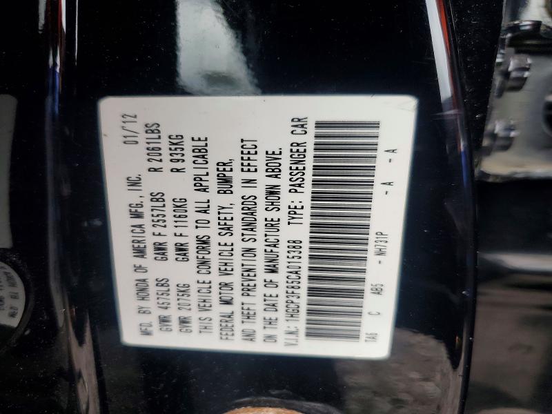 Aukcja sprzedaży 2012 Honda Accord, vin: 1HGCP3F85CA015388, numer aukcji: 58949616