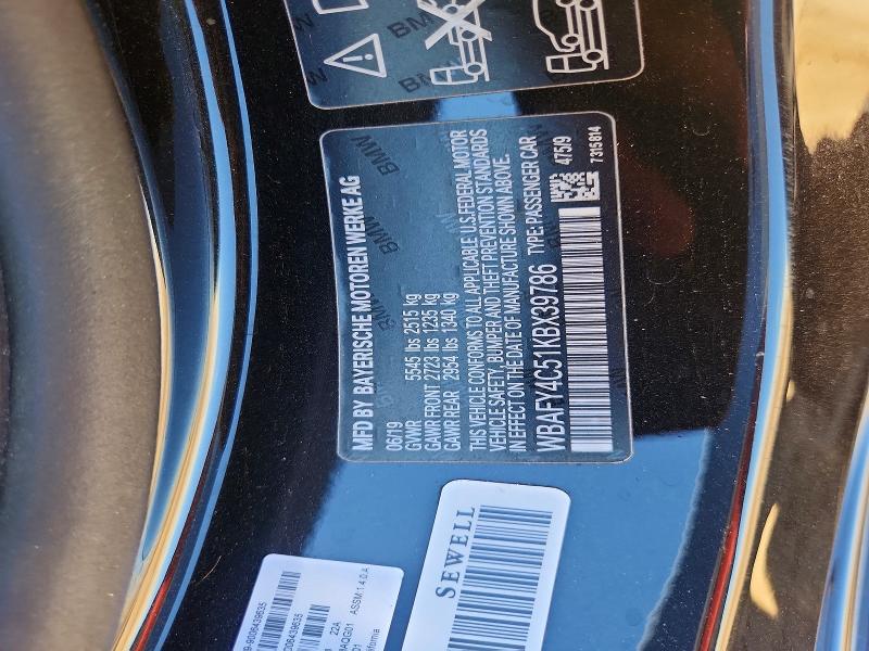 57881696 :رقم المزاد ، WBAFY4C51KBX39786 vin ، 2019 Bmw M850xi مزاد بيع
