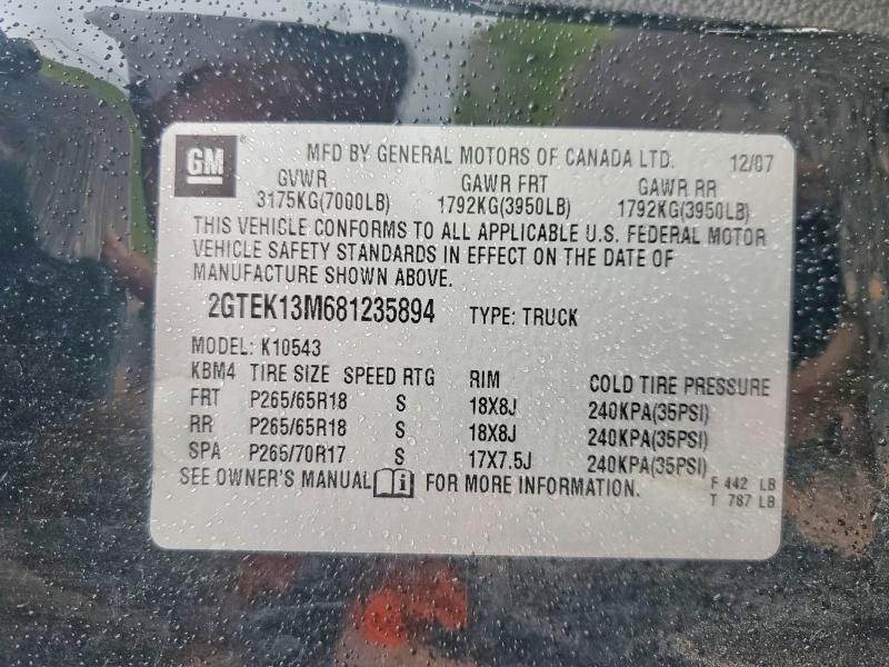 Продаж на аукціоні авто 2008 Gmc Sierra, vin: 2GTEK13M681235894, номер лоту: 58410926