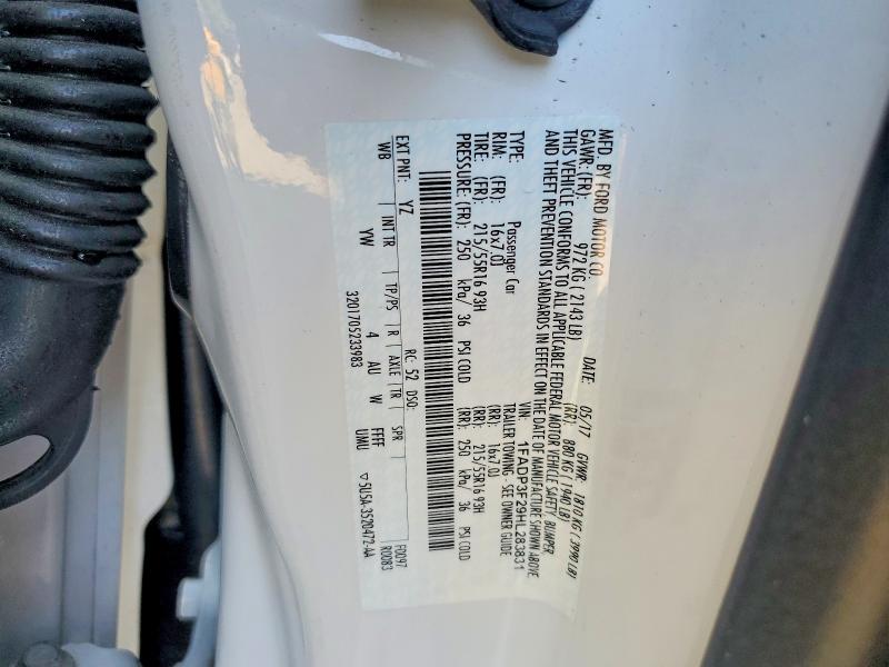 Aukcja sprzedaży 2017 Ford Focus, vin: 1FADP3F29HL283831, numer aukcji: 85612265