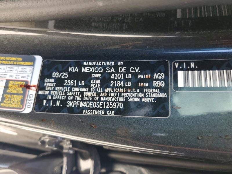 58452696 :رقم المزاد ، 3KPFW4DE0SE125970 vin ، 2025 Kia K4 مزاد بيع