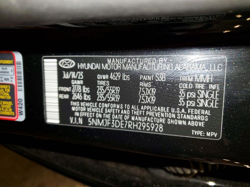 2024 Hyundai Tucson მანქანა იყიდება აუქციონზე, vin: 5NMJF3DE7RH295928, აუქციონის ნომერი: 55979066