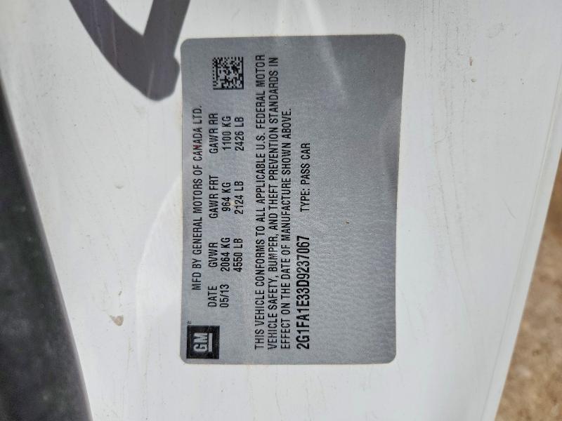 Продажа на аукционе авто 2013 Chevrolet Camaro, vin: 2G1FA1E33D9237067, номер лота: 58133286