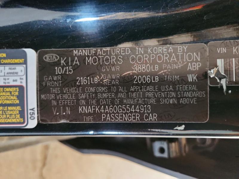 55468286 :رقم المزاد ، KNAFK4A60G5544913 vin ، 2016 Kia Forte مزاد بيع