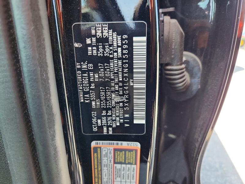 Продаж на аукціоні авто 2022 Kia Sorento, vin: 5XYRG4LCXNG158959, номер лоту: 58335056