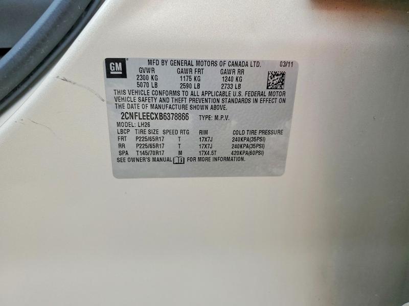 Aukcja sprzedaży 2011 Chevrolet Equinox, vin: 2CNFLEECXB6378866, numer aukcji: 58431226