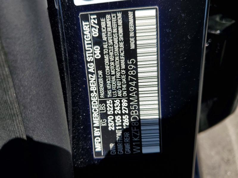 Продаж на аукціоні авто 2021 Mercedes-benz E, vin: W1KZF8DB5MA947895, номер лоту: 58455066