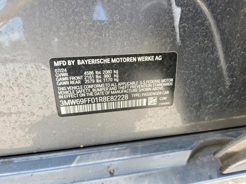 59379606 :رقم المزاد ، 3MW69FF01R8E82228 vin ، 2024 Bmw 330i مزاد بيع