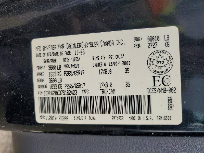 Продажа на аукционе авто 2007 Dodge Dakota, vin: 1D7HW28K37S162423, номер лота: 56415246