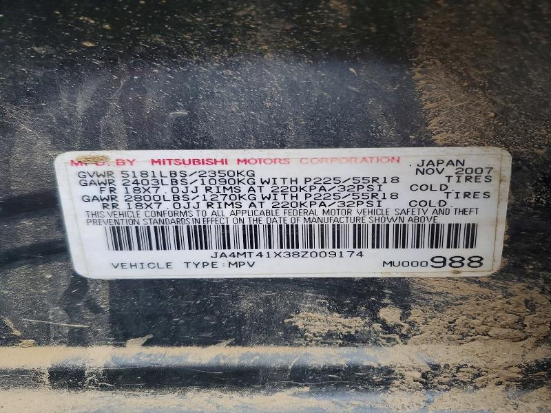 Продаж на аукціоні авто 2008 Mitsubishi Outlander, vin: JA4MT41X38Z009174, номер лоту: 56861556